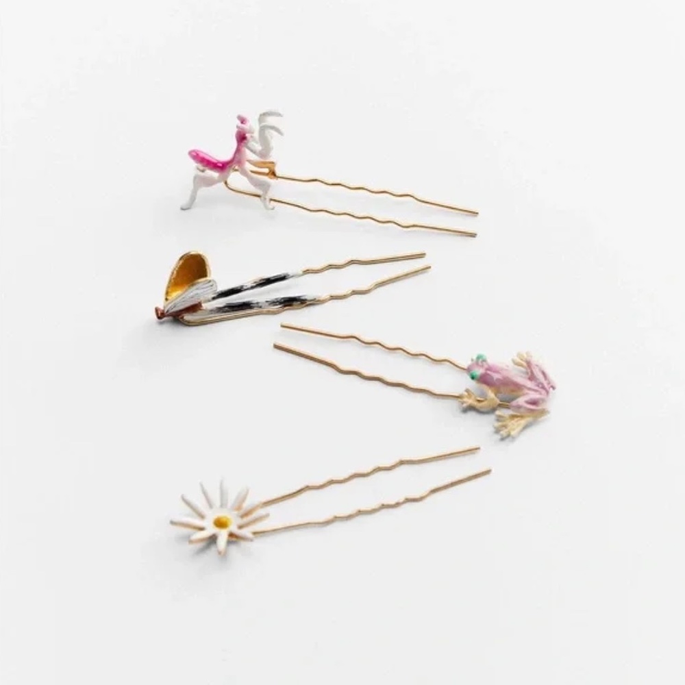 Zara Flower And Bug Hairpins